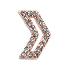 Chevron cut out pave rhinestone rose gold charm